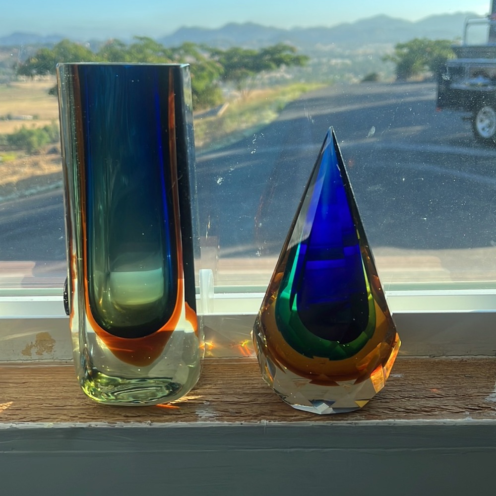 Very rare 1970’s Murano glass teardrop and vase